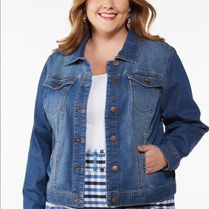 NWT denim jean Jacket plus size 22/24W sportswear est. 1946